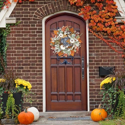 Sggvecsy 20 Inch Autumn Front Door Wreath