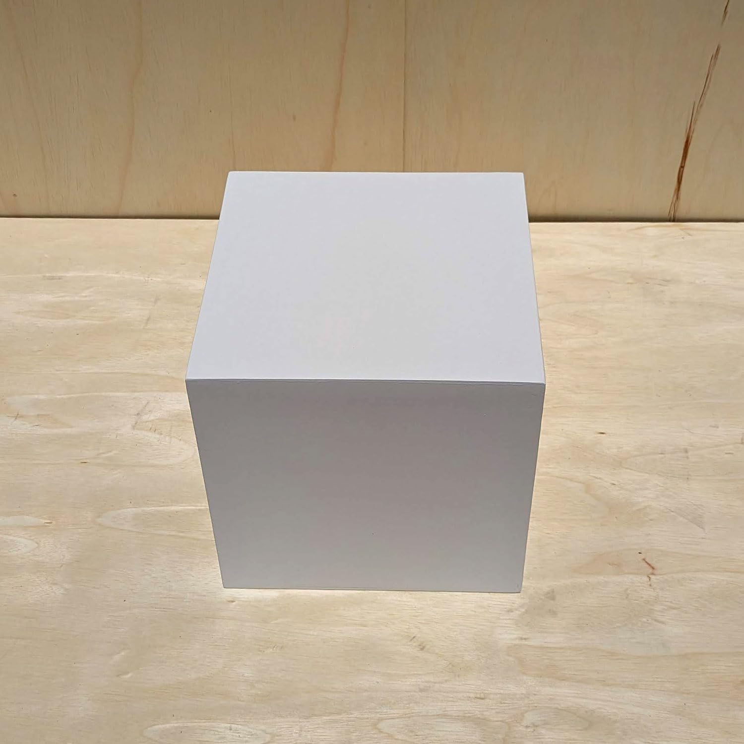 14 Inch x 14 Inch x 14 Inch Matte White Display Cube Stand