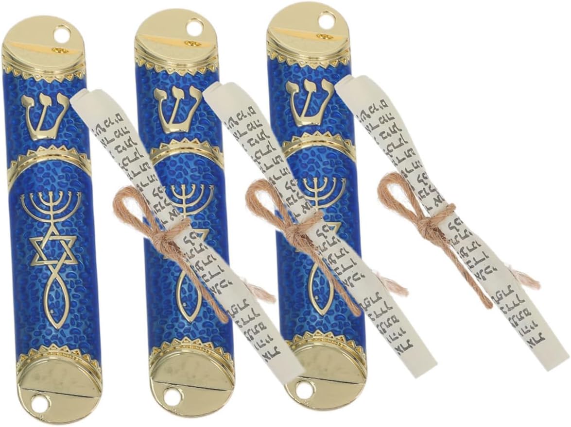 Cabilock 3sets Messianic Seal Mezuzah Case Jewish Wall Decor