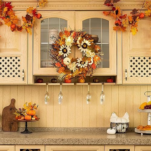 Walasis Fall Wreath Door Decor 20 Inch Autumn Harvest