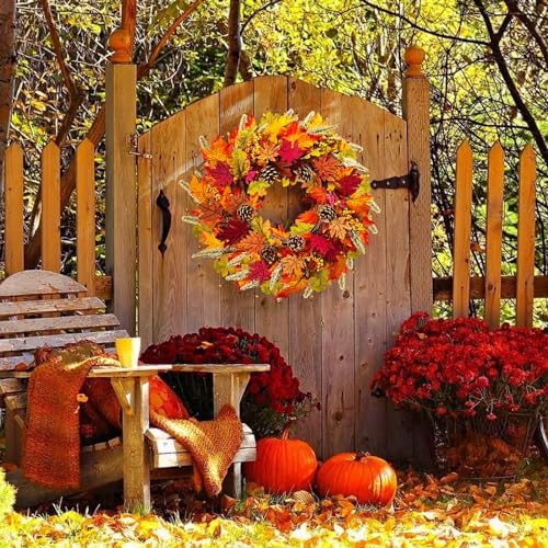 Cacise Fall Wreath 24 Autumn Door Decoration
