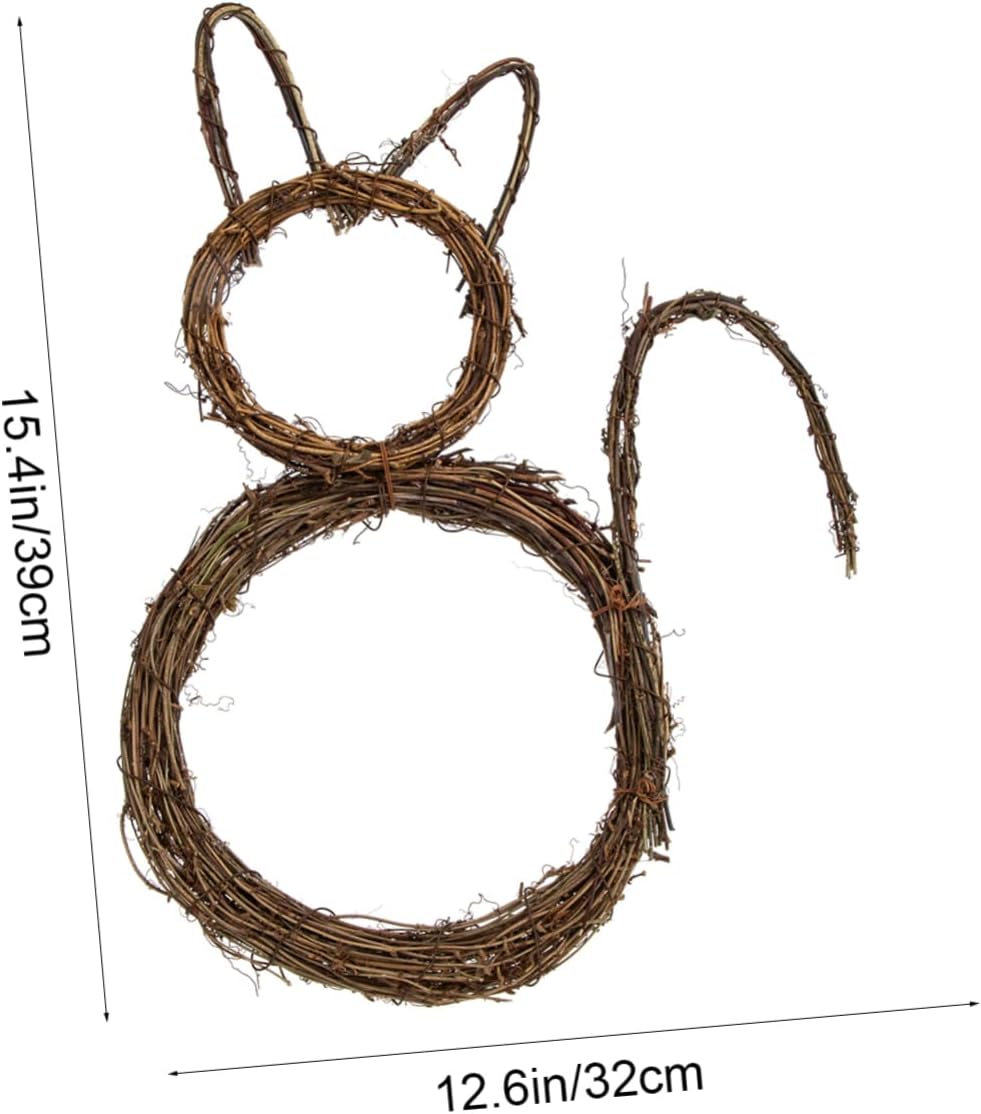 Cabilock Cat Shape Wreath Halloween Decor Front Door Wall Hanging Ornament