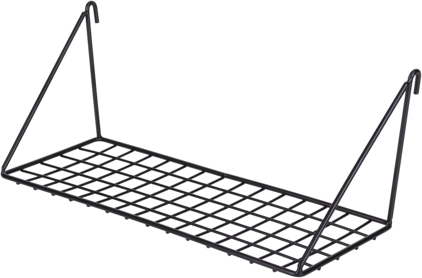 Kaforise Wall Hanging Straight Shelf for Wire Grid Black Painted