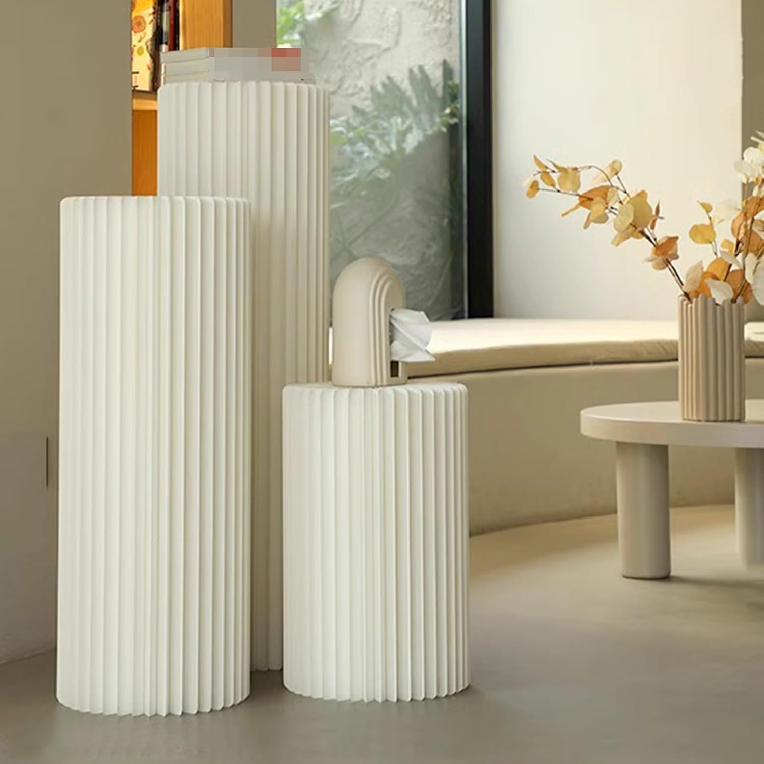 Foldable Cardboard Cylinder Display Pedestals