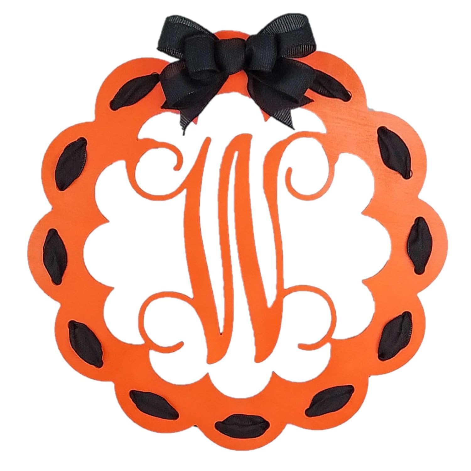 Halloween Door Hanger Wreath with Monogram