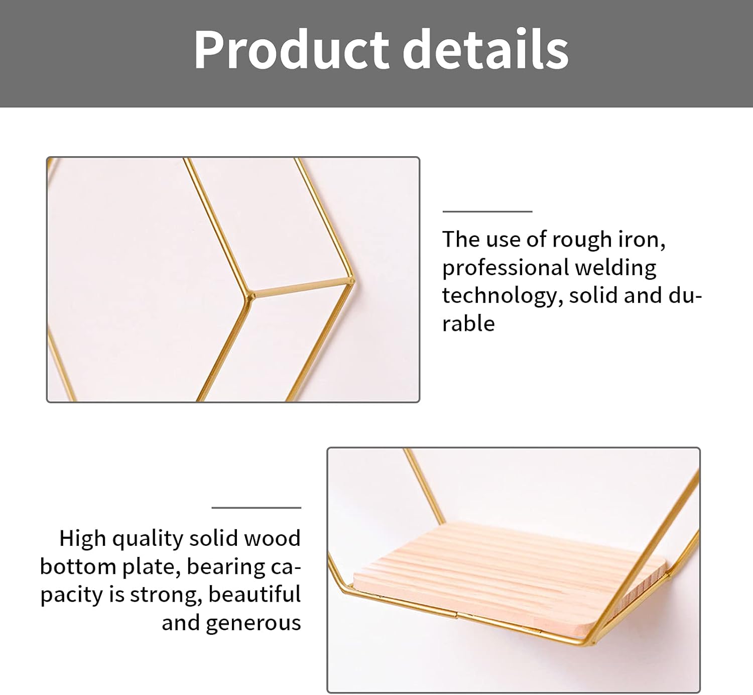Modern Metal Wall Shelves Set of 3 in Different Sizes