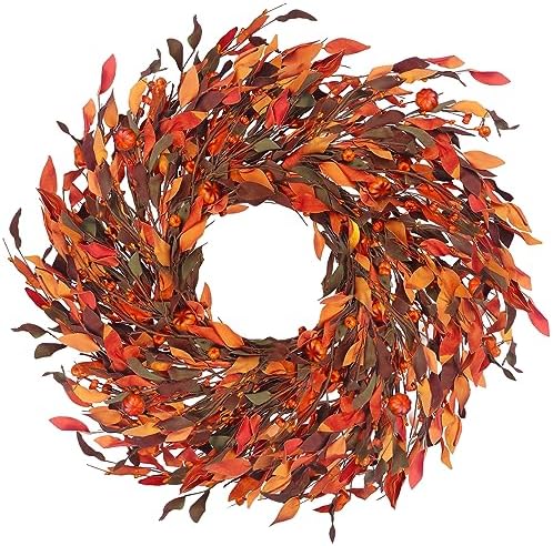 Kmise 25 Inch Fall Wreath Front Door Decor