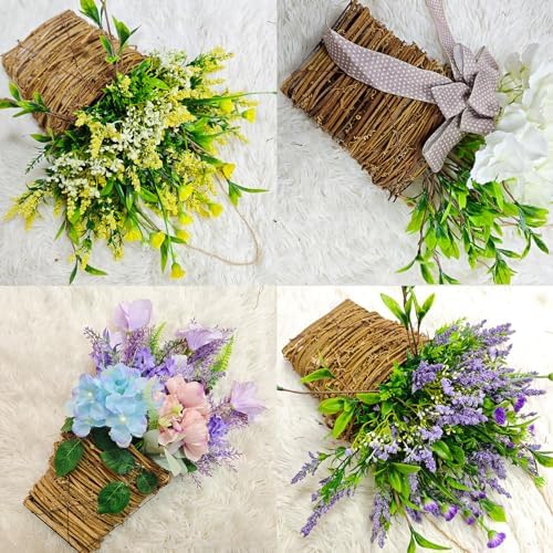 Cream Hydrangea Door Wreath Basket for Front Door