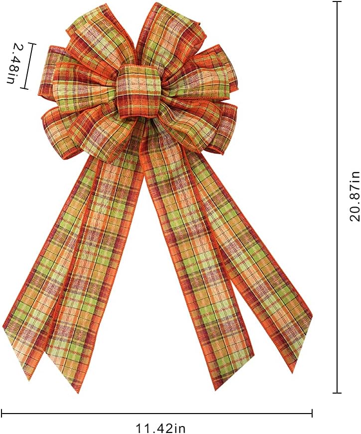 ABTOLS Large Fall Bow Wreath for Farmhouse Decor