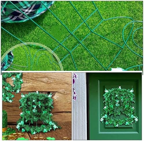 STOBAZA 2pcs Shamrock Wire Wreath Frame Door Hanger