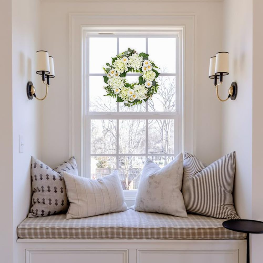 Briful 20 Inch Spring Wreath Realistic Floral Decor