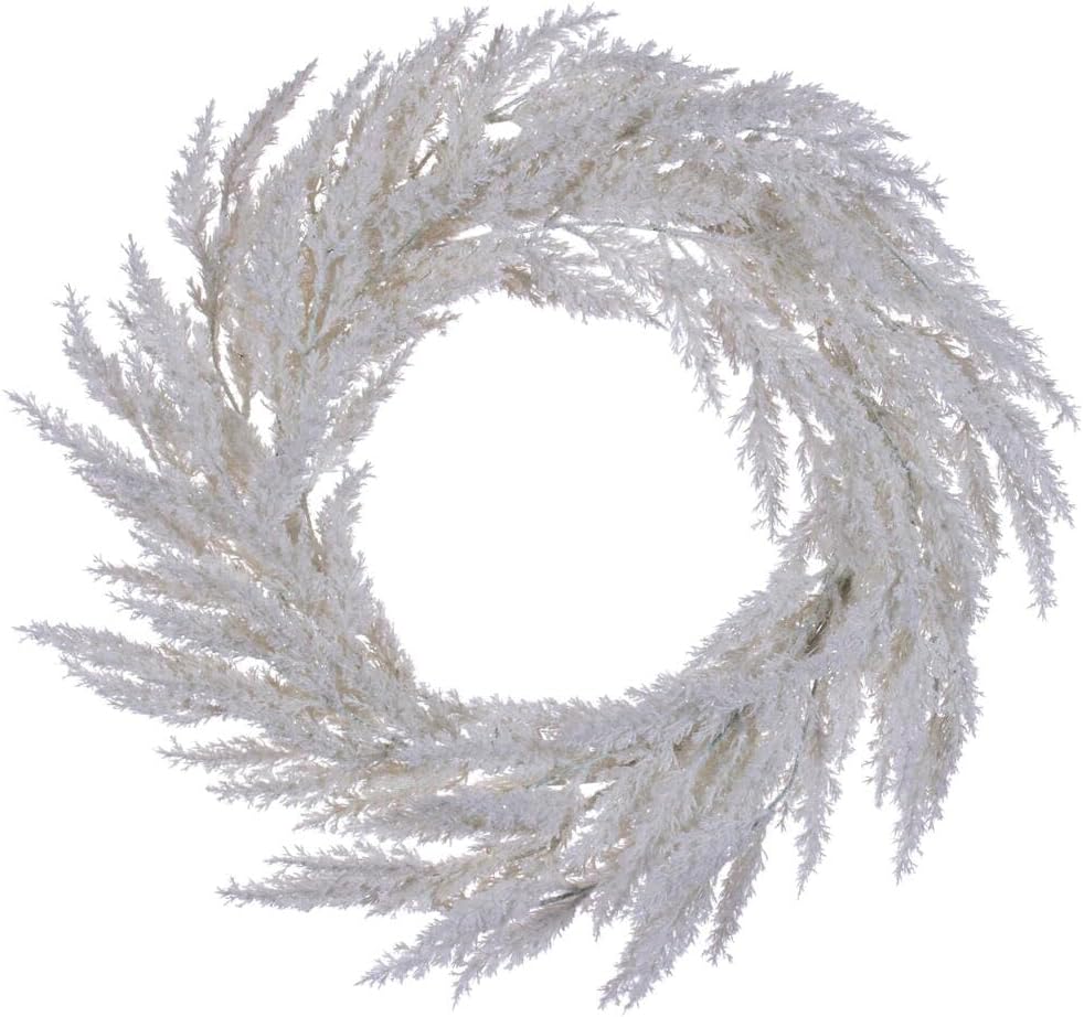 Vickerman 24 Inch White Pampas Grass Wreath