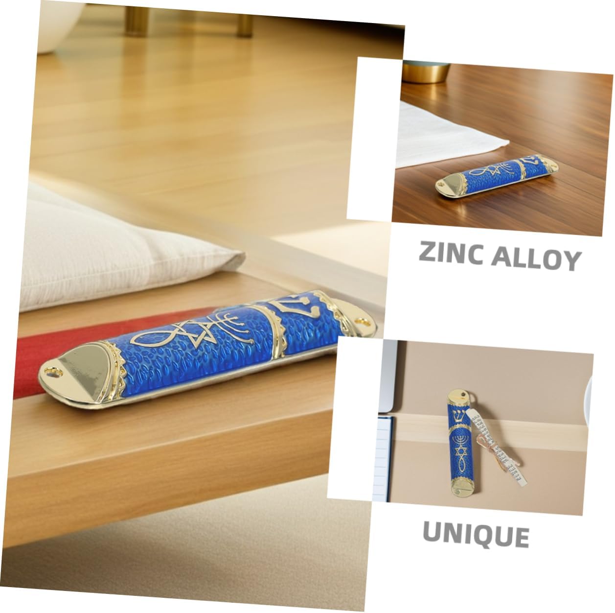 3 Sets Mezuzah Case with Scroll - Traditional Metal Jewish Home Blessing Decor