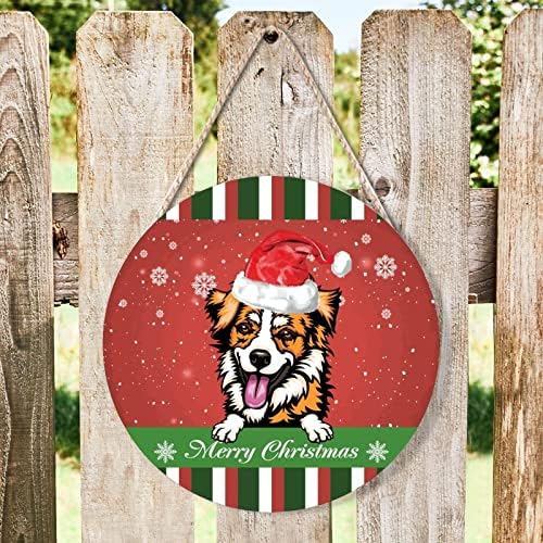 Farmhouse Door Hanger with Red Snowflake Christmas Design