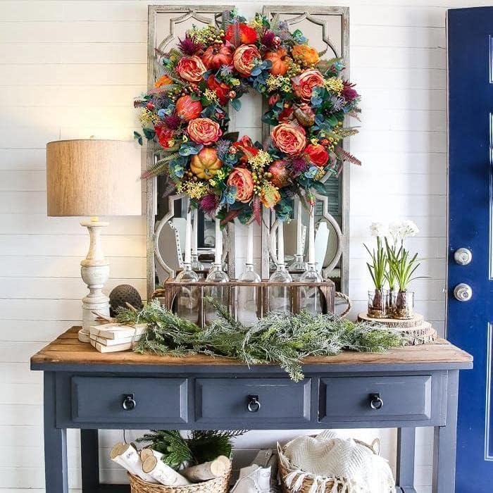 Rustic Autumn Wreath for Front Door Decor