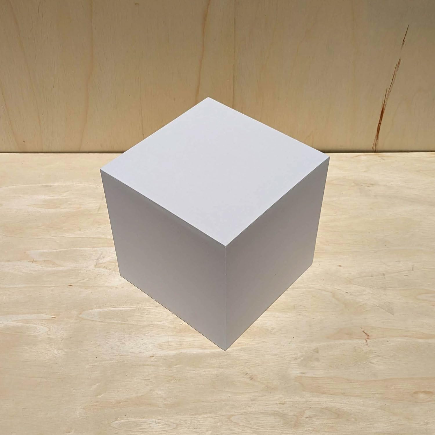 14 Inch x 14 Inch x 14 Inch Matte White Display Cube Stand