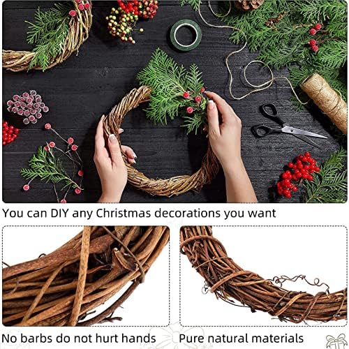 2 Pcs Natural Grapevine Wreaths for DIY Decorations