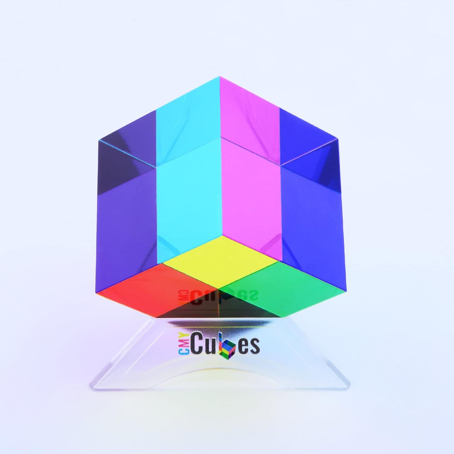 CMY Cubes Crystal Clear Display Stand for Prism Cube Holder