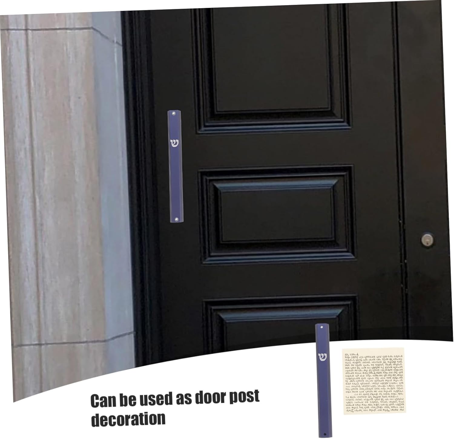 5pcs Blue Metal Mezuzah with Scroll Door Blessing Decor for Jewish Home