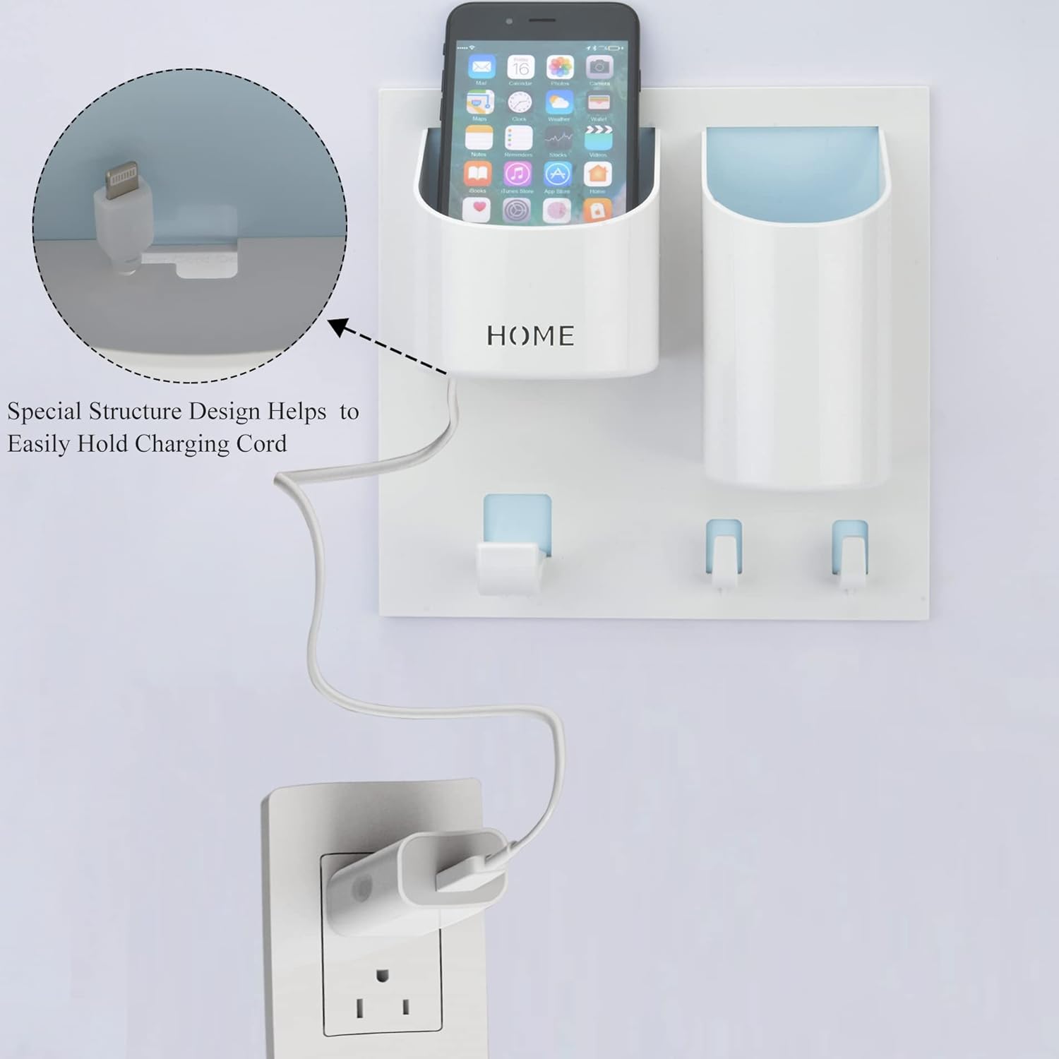 MATIMASU Floating Wall Shelf Organizer for Phone and Reading Glasses