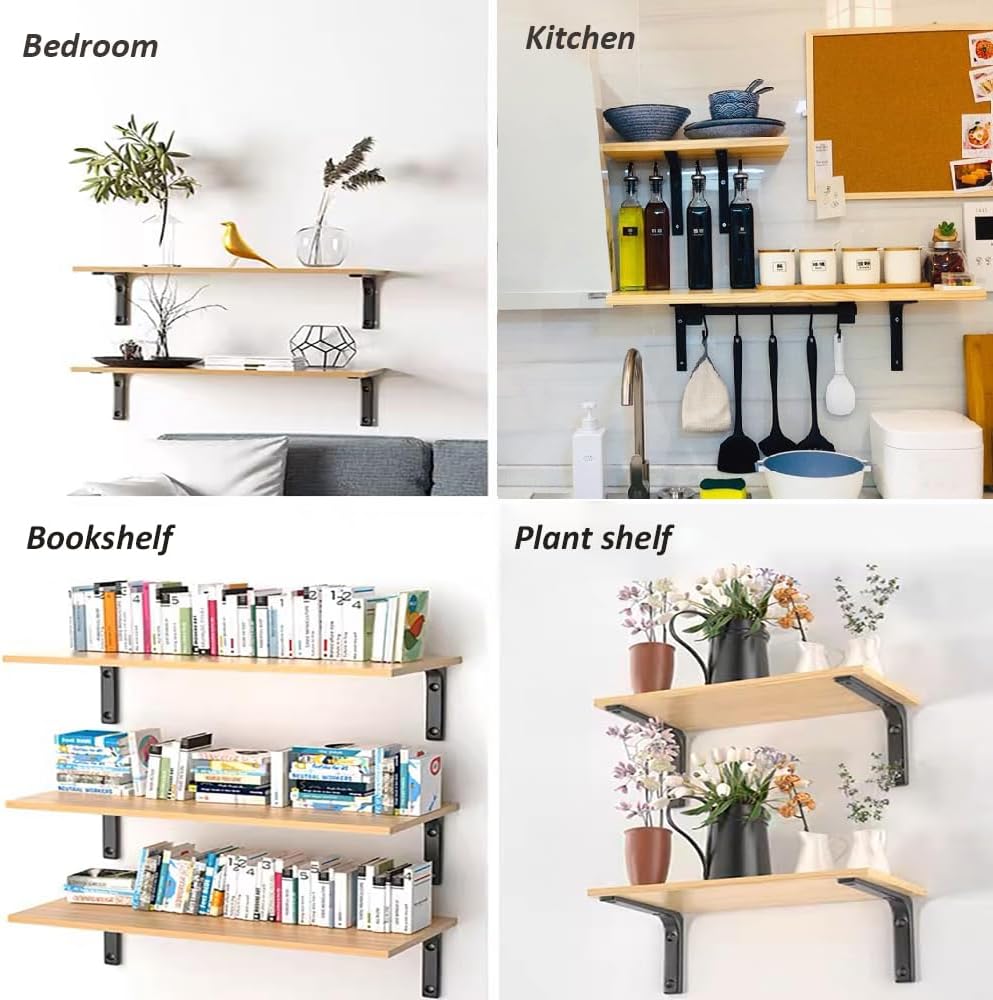 AZOFIA Floating Shelves Set of 2 Carbonized Black