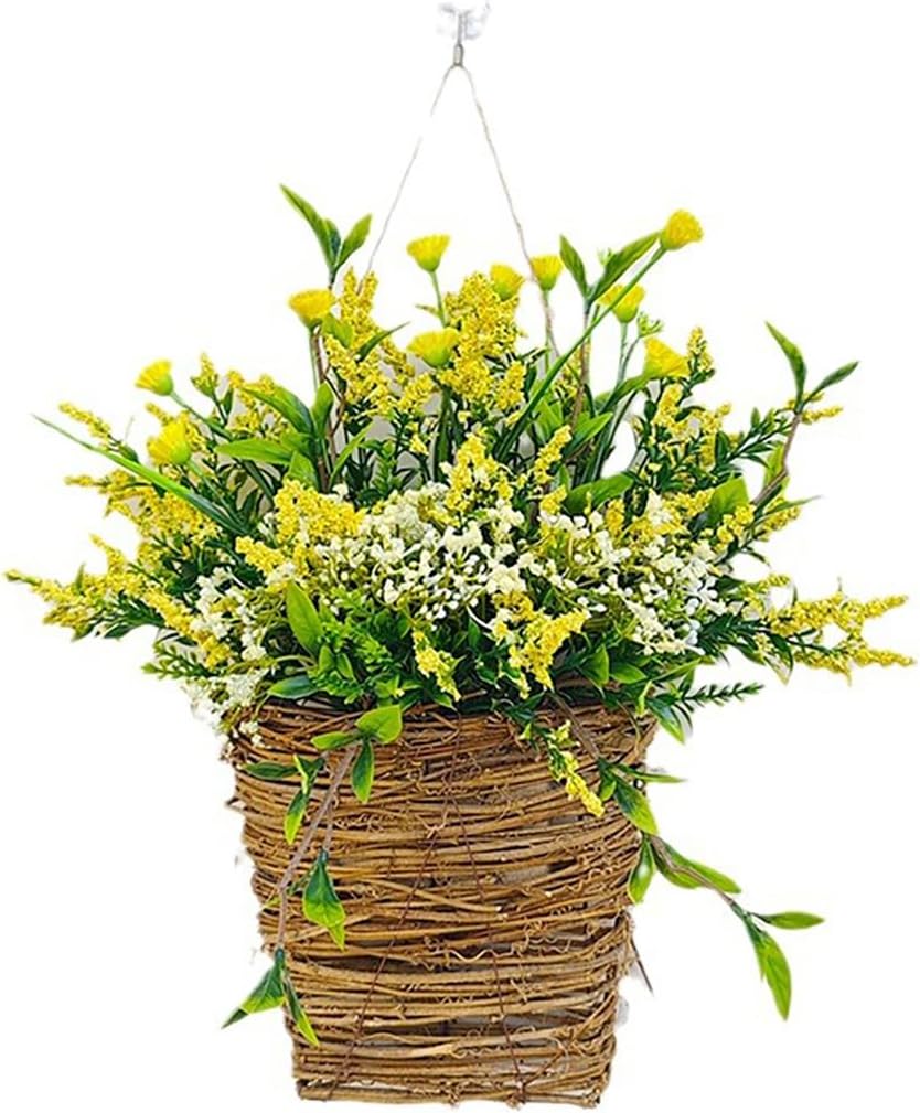 Lavender Artificial Flowers Wreath Blue Purple Door Hanging Basket