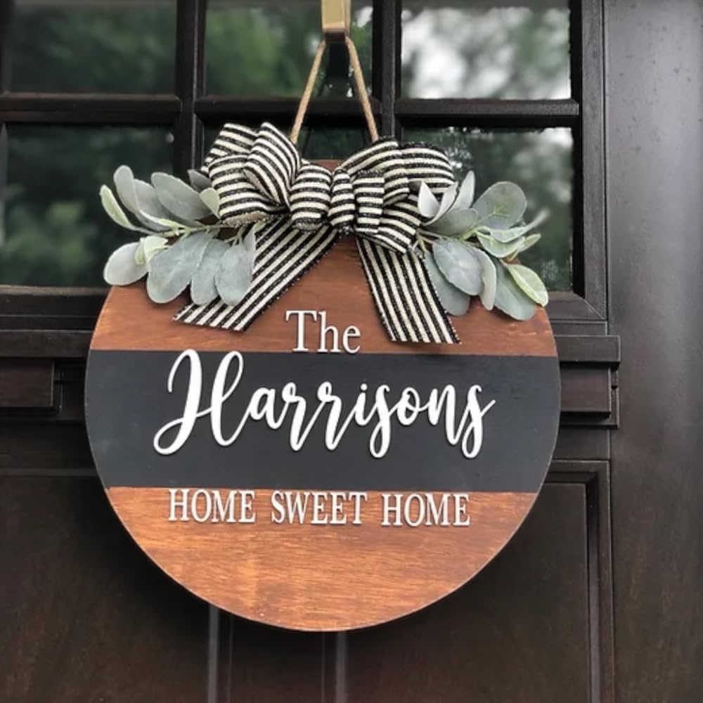 Home Sweet Home Personalized Door Wreath