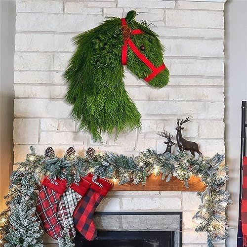 Christmas Wreath Horse Head Door Hanger