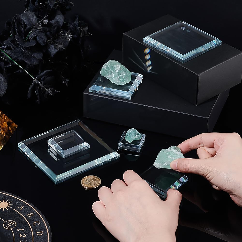 PH PandaHall 6 Pack Clear Glass Display Bases