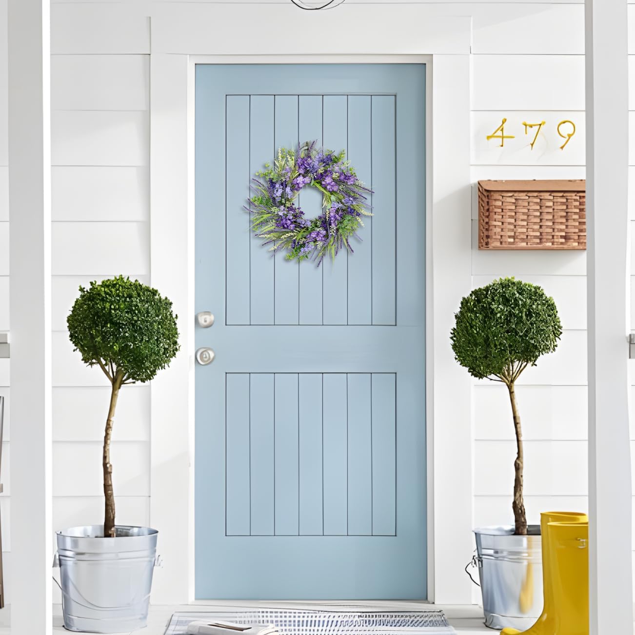 Briful Purple Spring Wreath for Front Door