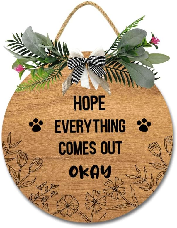 12 Inch Vertical Wood Wreath Hanger for Front Door