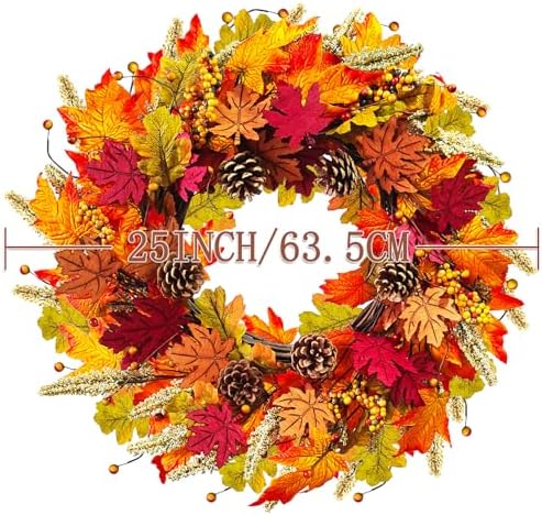 Cacise Fall Wreath 24 Autumn Door Decoration