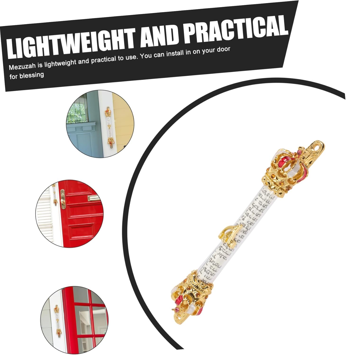 PRETYZOOM Delicate Metal Mezuzah Vintage Style Door Decor