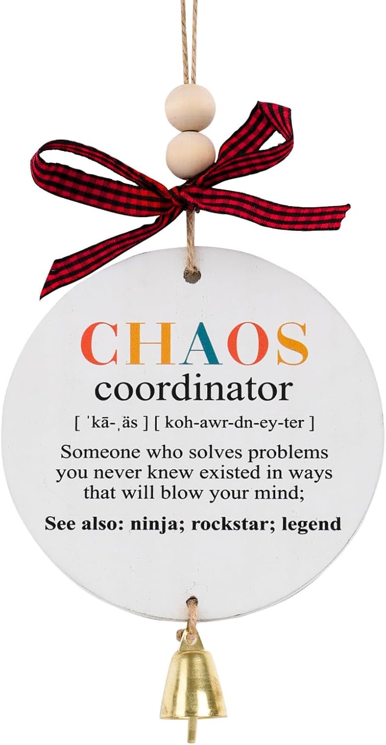 Funny Chaos Coordinator Wooden Christmas Ornament
