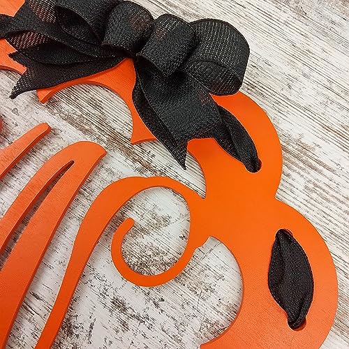 Halloween Door Hanger Wreath with Monogram