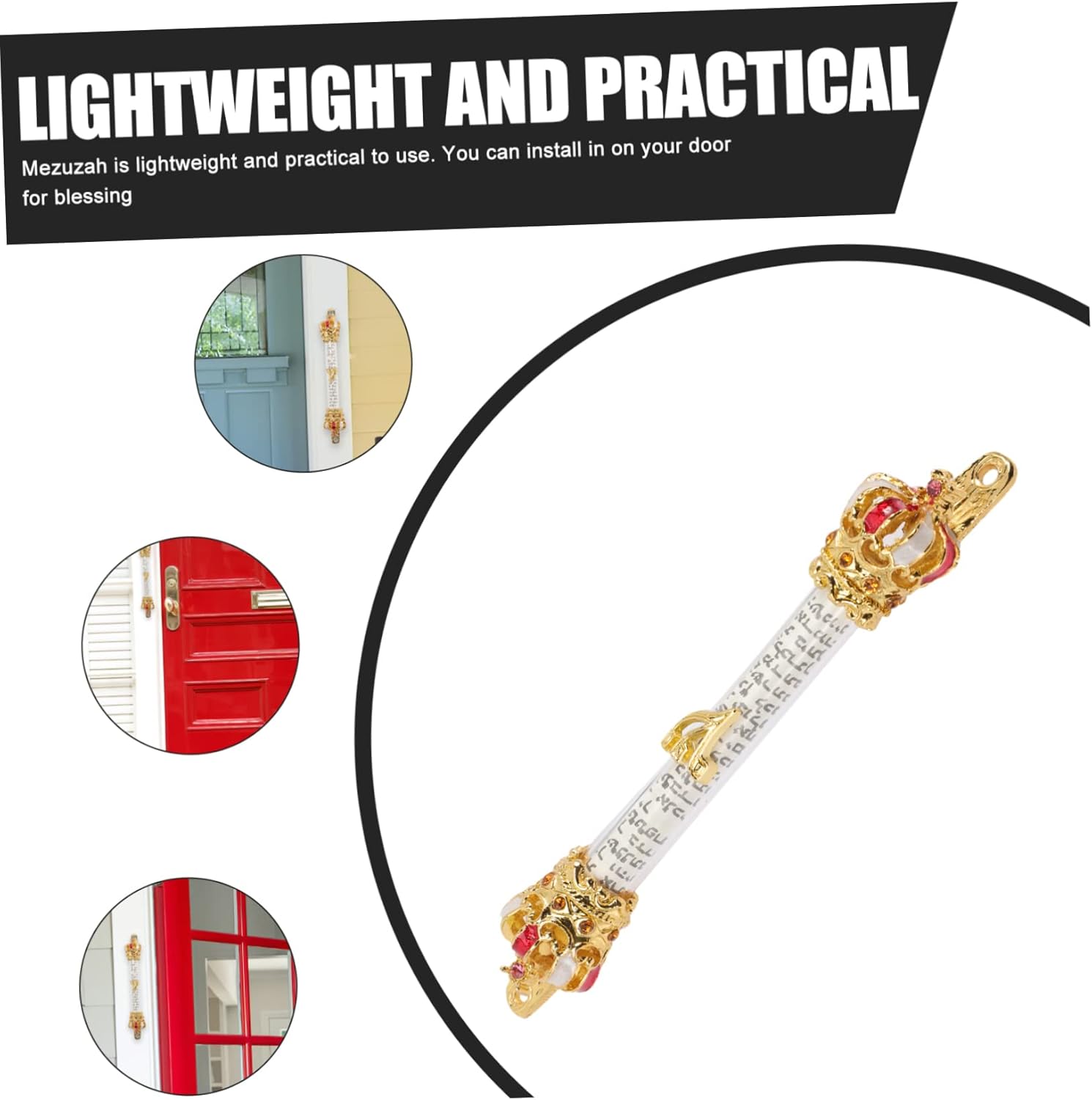 Levemolo Metal Door Side Mezuzah Jewish Decorative Religious Blessing for Home Entryway