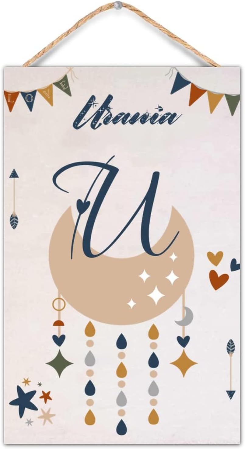 Custom Wood Last Name Sign Wooden Wedding Gift Initial Letter Monogram Decor