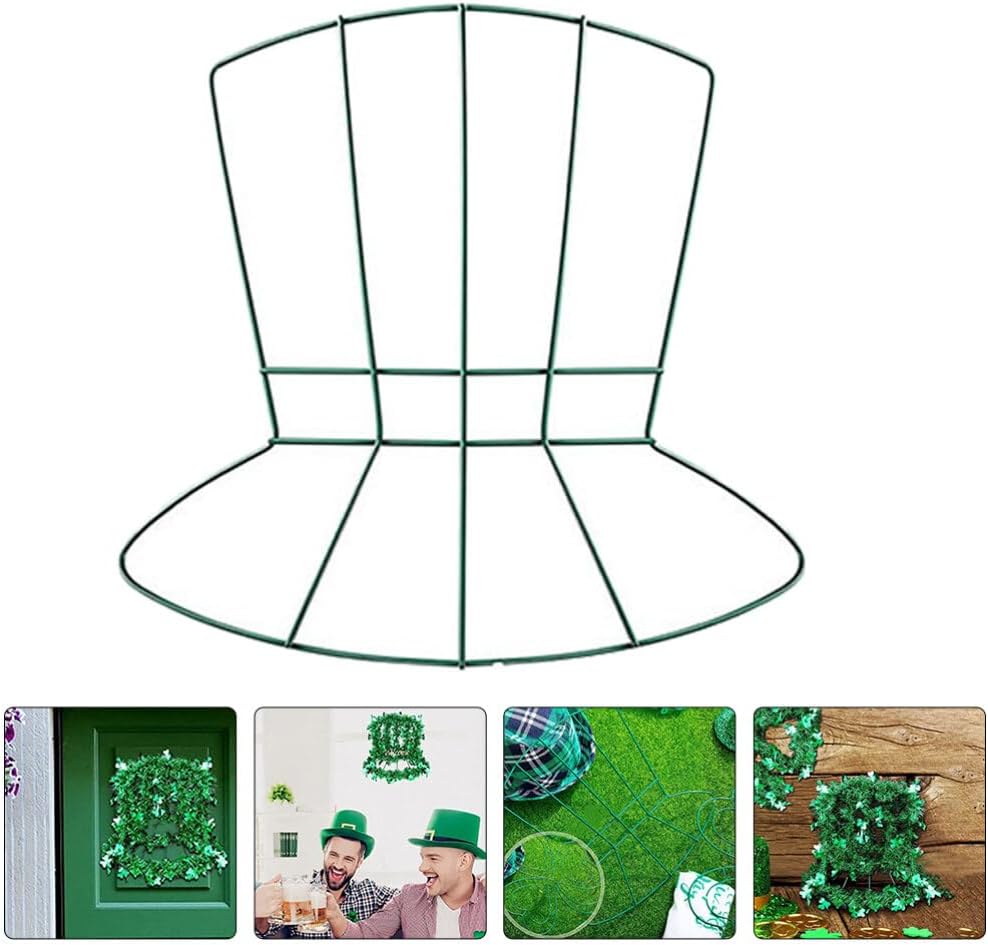 STOBAZA 2pcs Shamrock Wire Wreath Frame Door Hanger