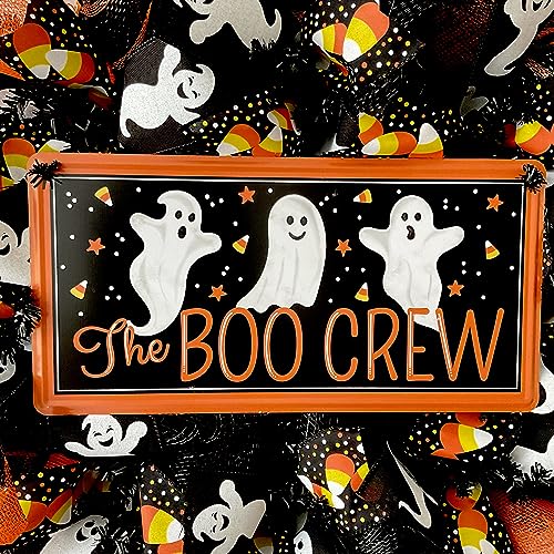 Boo Crew Halloween Wreath with Ghosts Handmade Decor