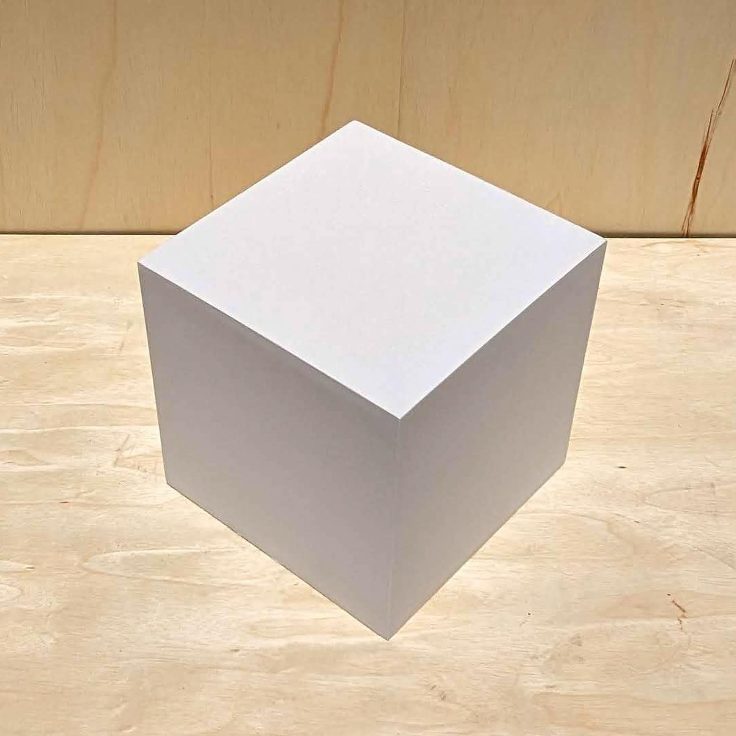 14 Inch x 14 Inch x 14 Inch Matte White Display Cube Stand