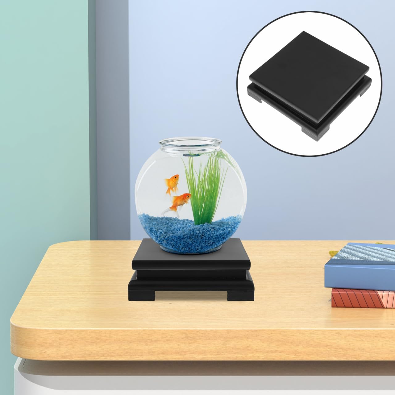 Cabilock 2 Pcs Square Wood Display Stand for Vases and Decor