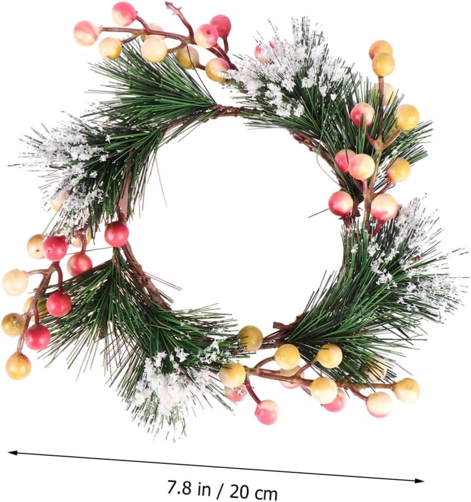 LIFKOME Simulated Berry Pink Flower Wall Decor Wreath Front Door Hanger