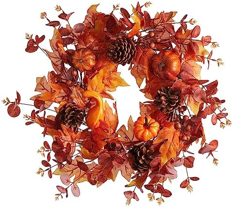 Thanksgiving Wreath - Fall Decor 18 Inch Artificial Door Decor