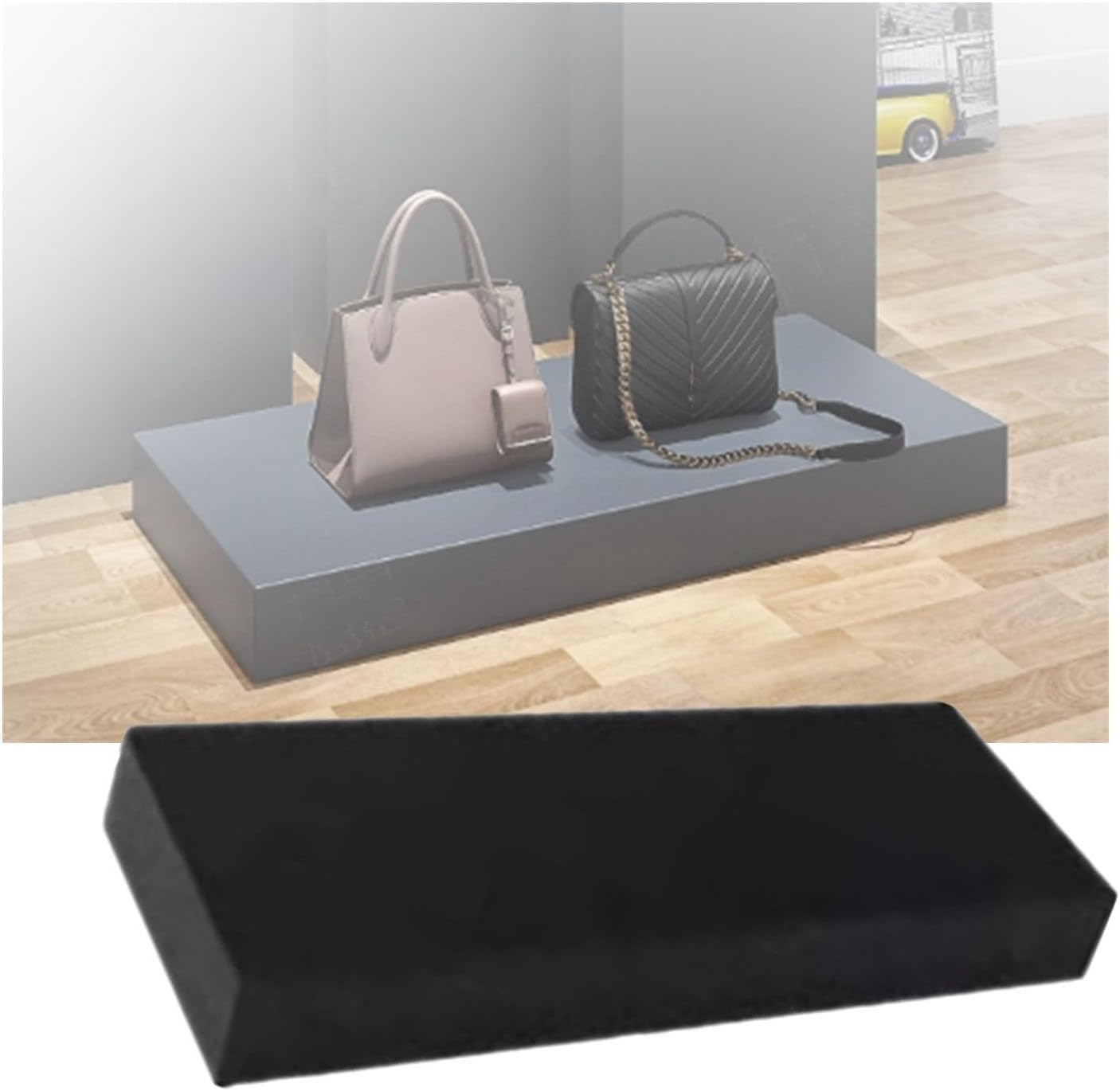 Square Pedestal Stand Black 40x40x10cm Wedding Display Riser