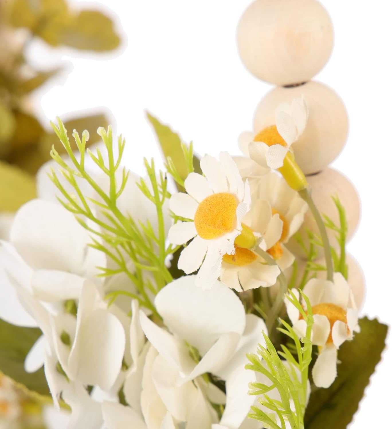 BESPORTBLE Vintage Wooden Bead Flower Wreath