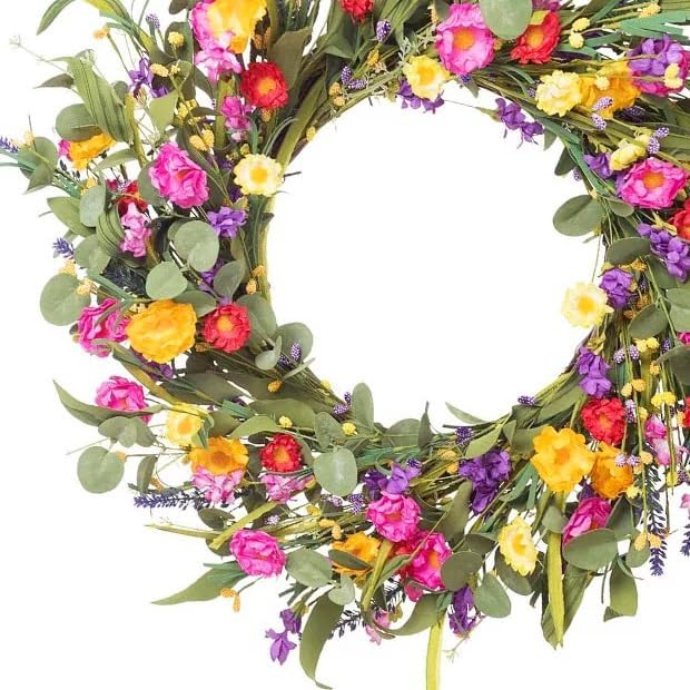 Floral Wreath Door Hanging Decor Accessory