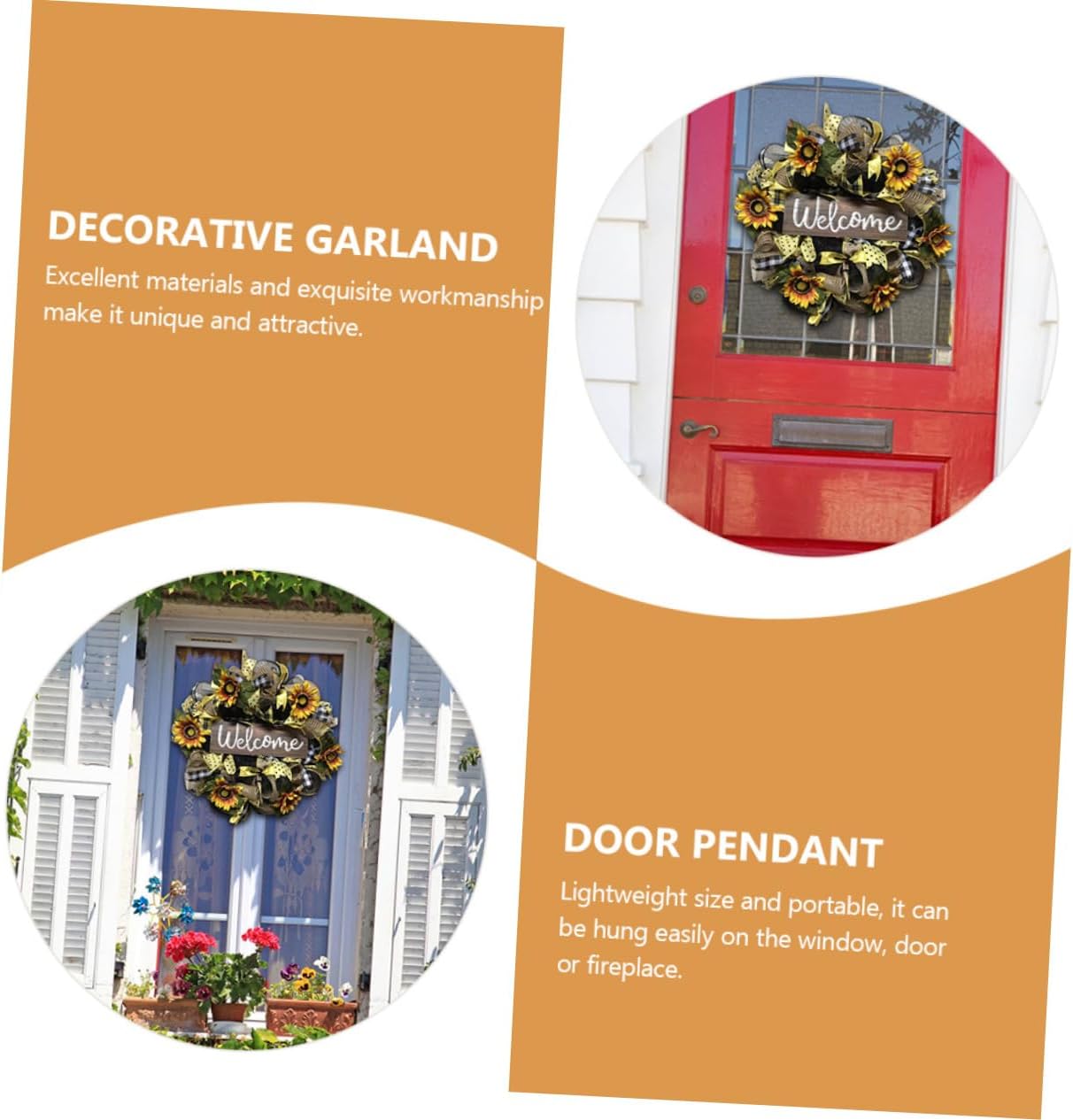 Festive Door Wreath Home Decor Garland