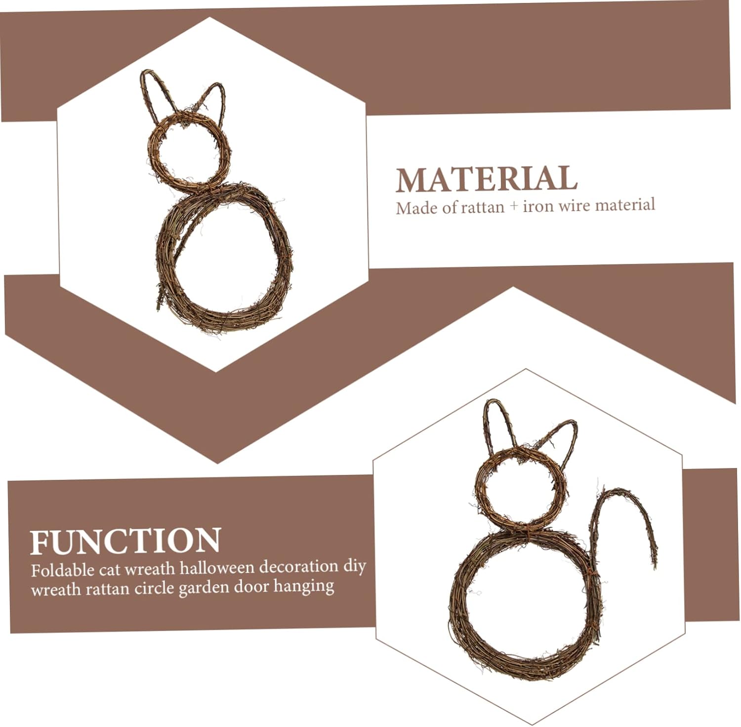 Cabilock Cat Wreath Halloween DIY Decor for Doors and Walls