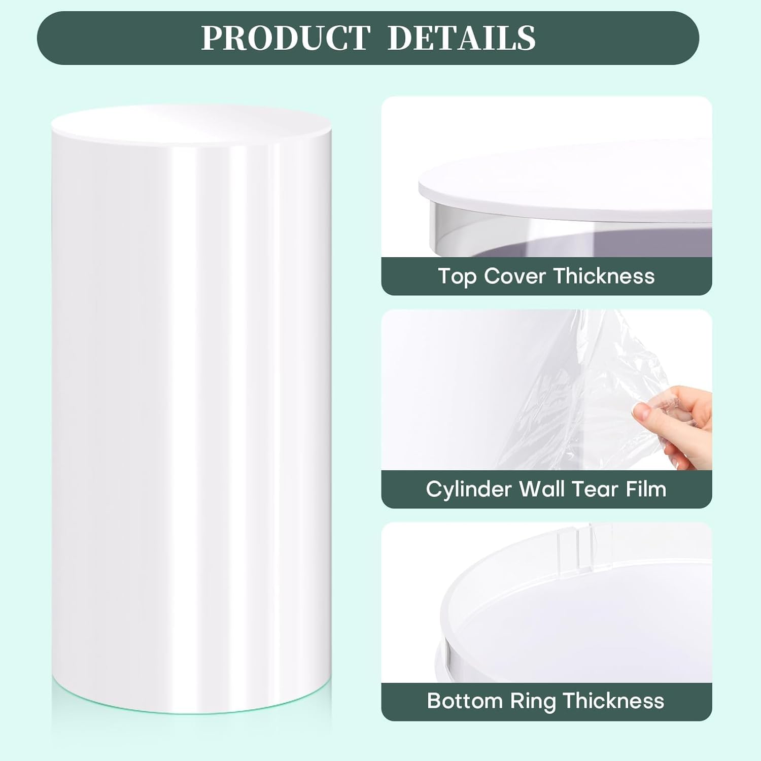 White Cylinder Display Stand - 5PCS for Parties and Events