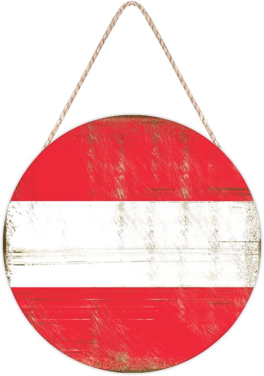 Farmhouse Front Door Hanger with Austria Flag Wood Sign